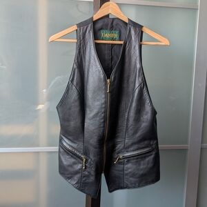 🇨🇦 Gorgeous Soft Danier Black Leather Vest - Women's Small